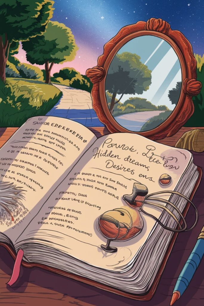 A journal revealing hidden dreams and desires, symbolizing self-growth