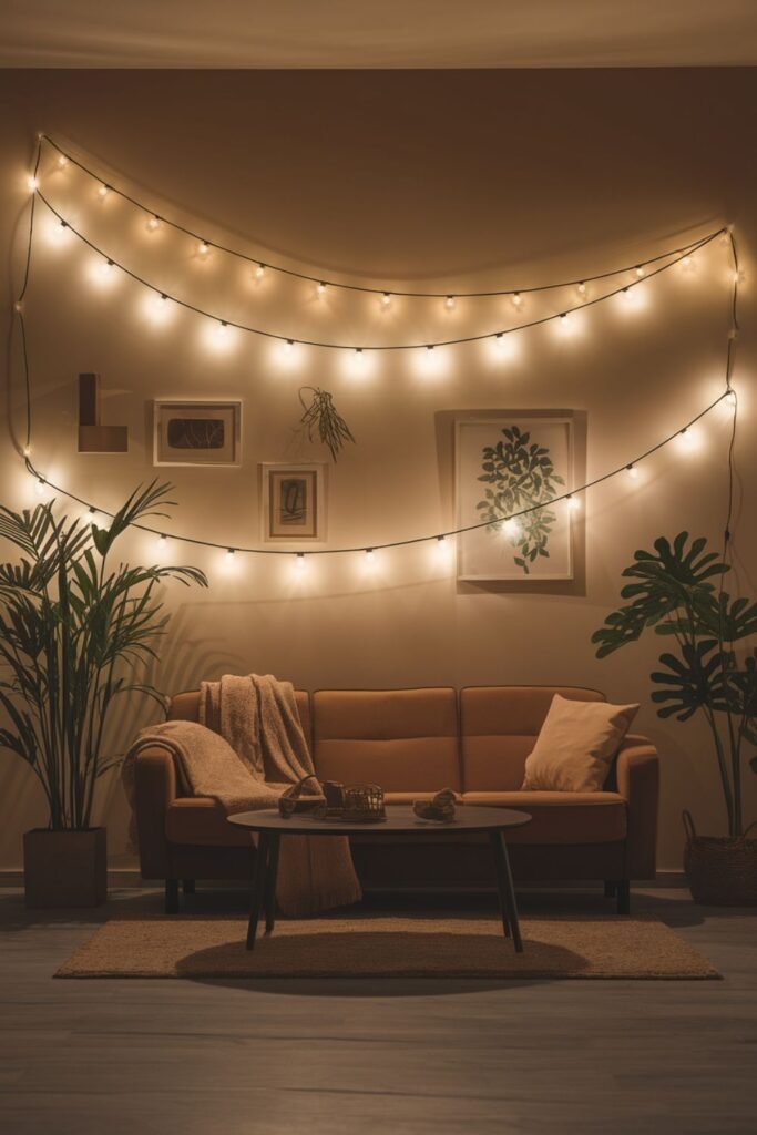 Battery-operated LED fairy string lights for ambient lighting