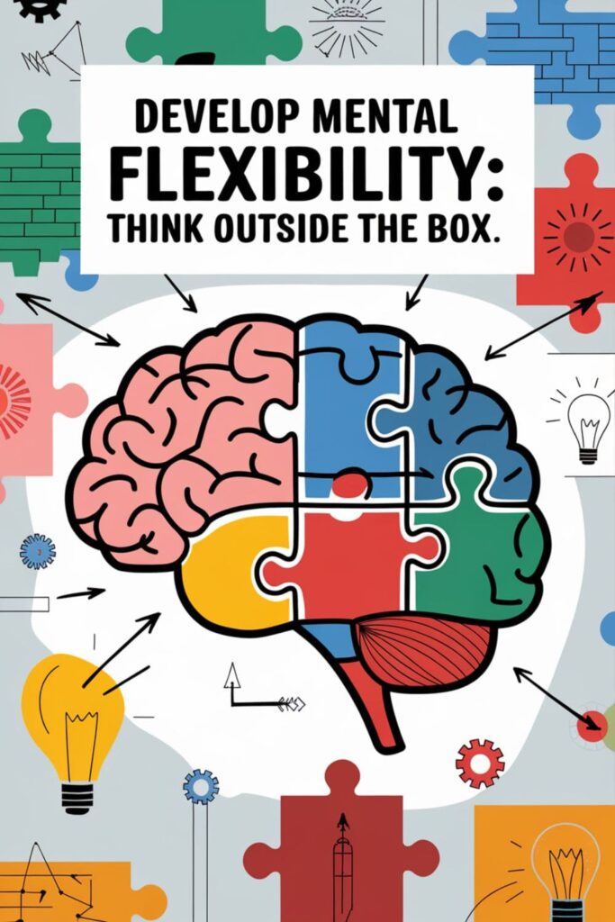 Brain puzzle with arrows showing multiple thinking paths