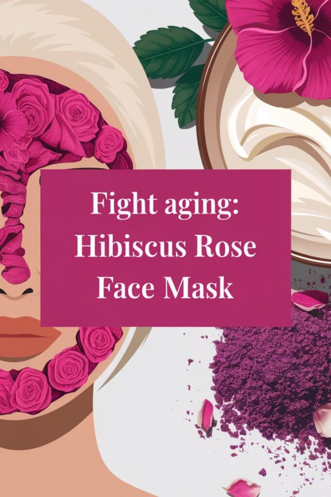Bright pink hibiscus and rose mask being applied to skin
