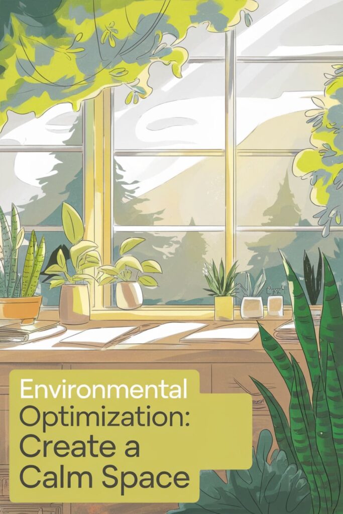 Clean desk with natural light and indoor plants for a calming space