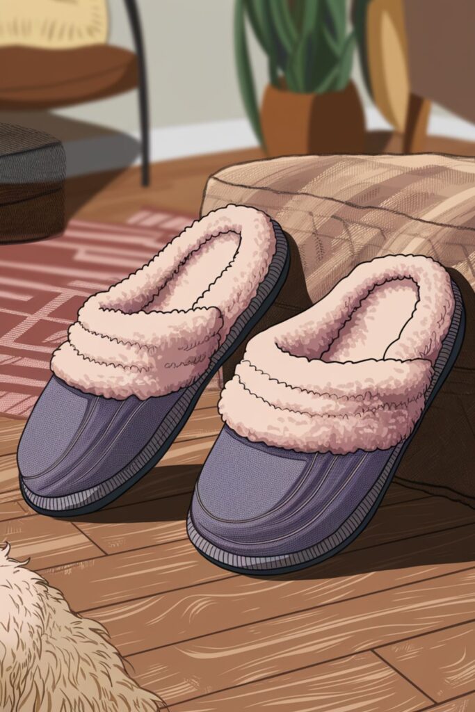 Comfortable memory foam slippers with non-slip soles