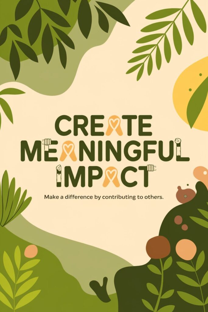 Infographic about making a positive difference, with icons of community, hands, and heart