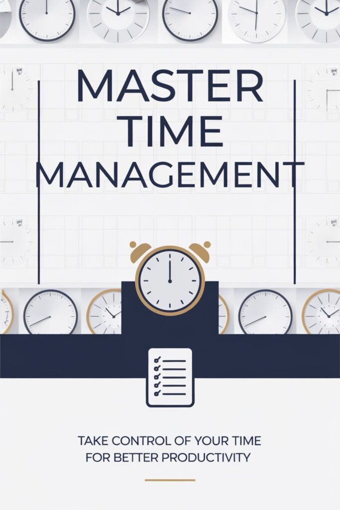 Infographic on time management with clocks, to-do list, and organized planning visuals