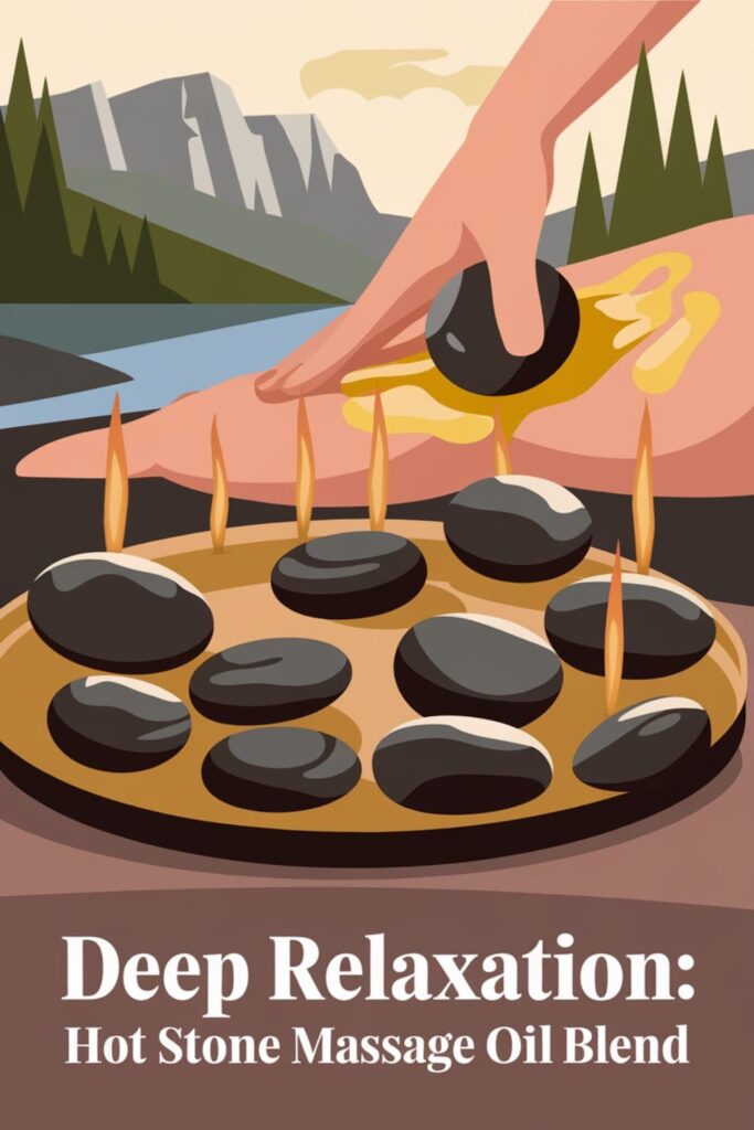 Massage oil being applied with heated river stones