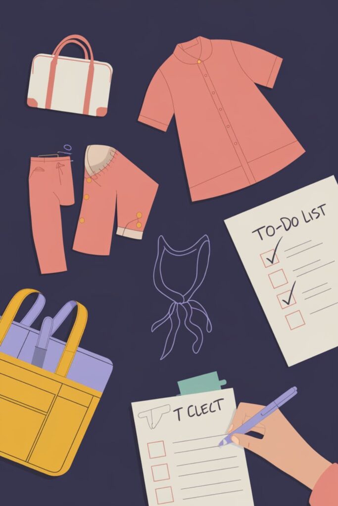 Packing a bag, planning an outfit, and writing a to-do list before bed