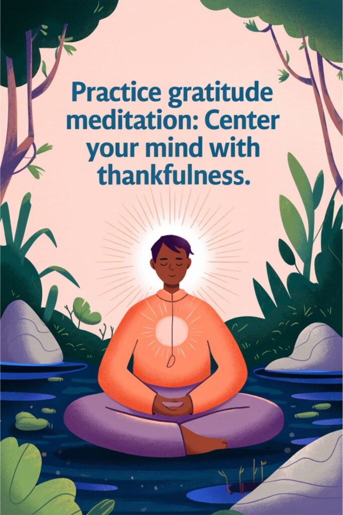 Peaceful person meditating in a serene space with a glowing aura