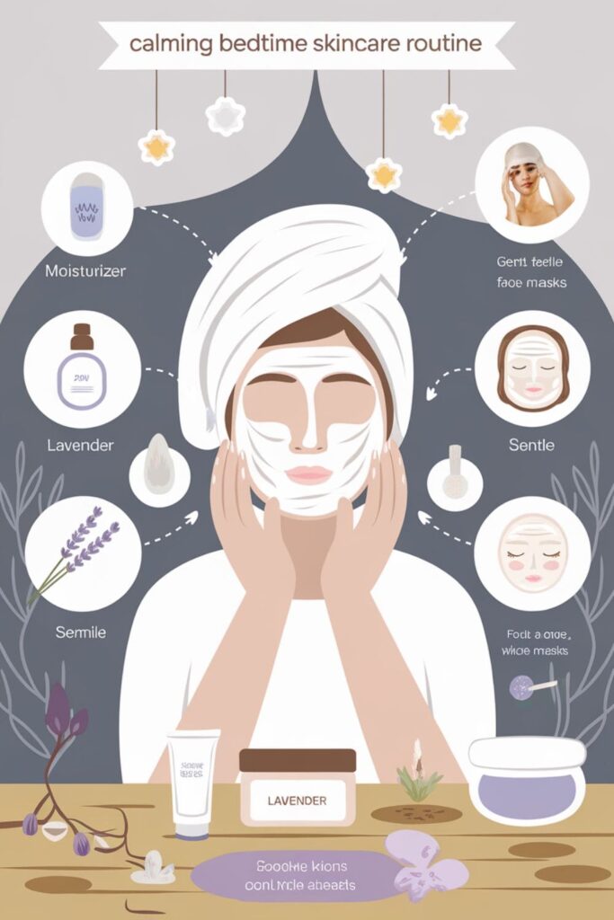 Person applying soothing skincare products as part of a calming bedtime ritual