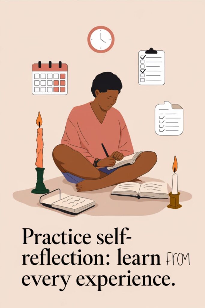 Person journaling in a peaceful setting with a candle