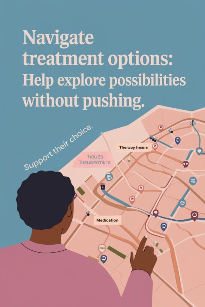 Person looking at a map with multiple paths, encouraging exploration of treatment options