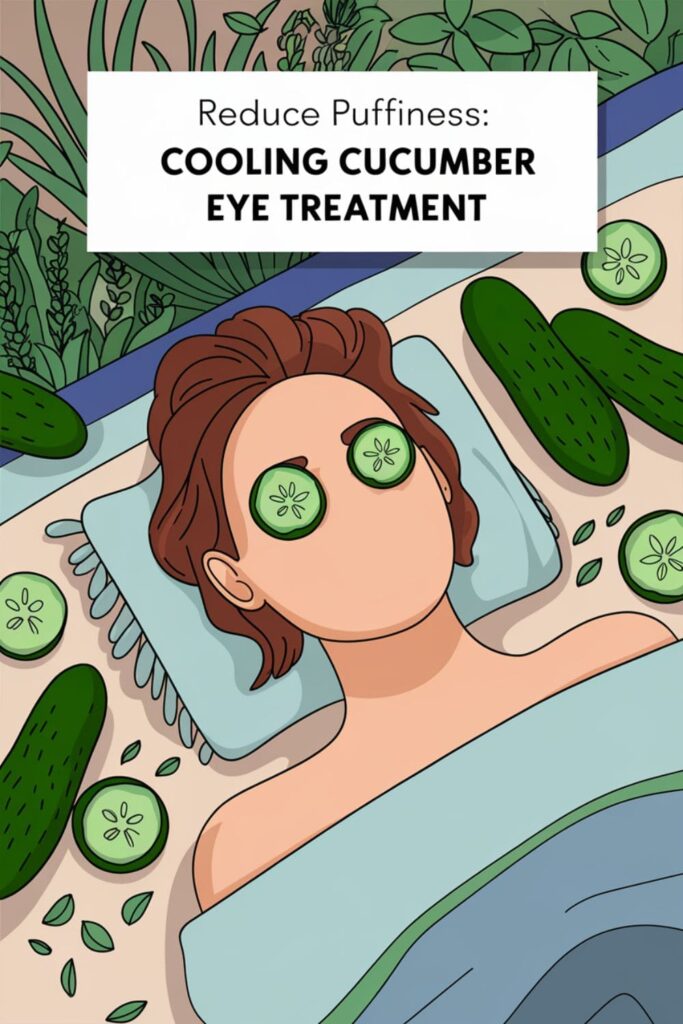 Person relaxing with cucumber slices on their eyes