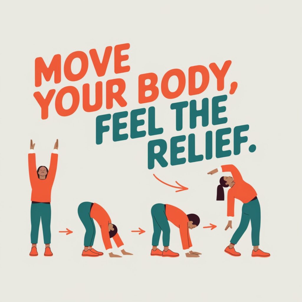 Person stretching with simple movements in a calm space