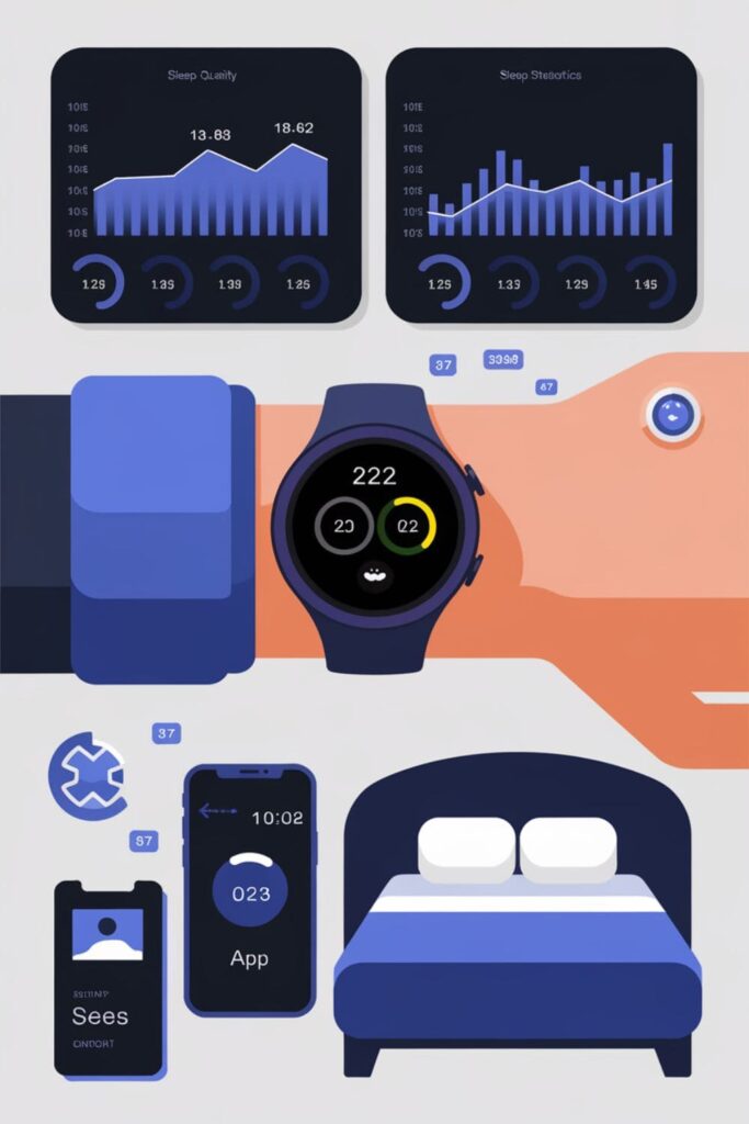 Person using a sleep tracker to monitor sleep patterns and quality