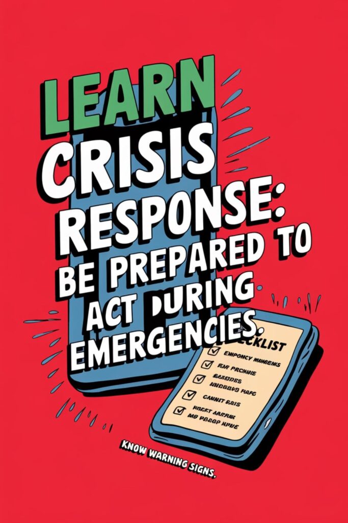 Phone and checklist with emergency numbers, highlighting the importance of crisis preparedness