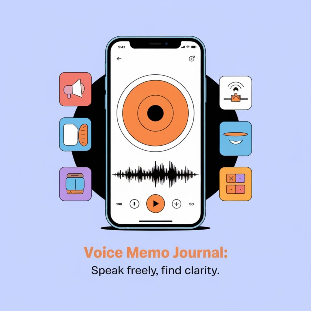 Smartphone with a voice recording app open