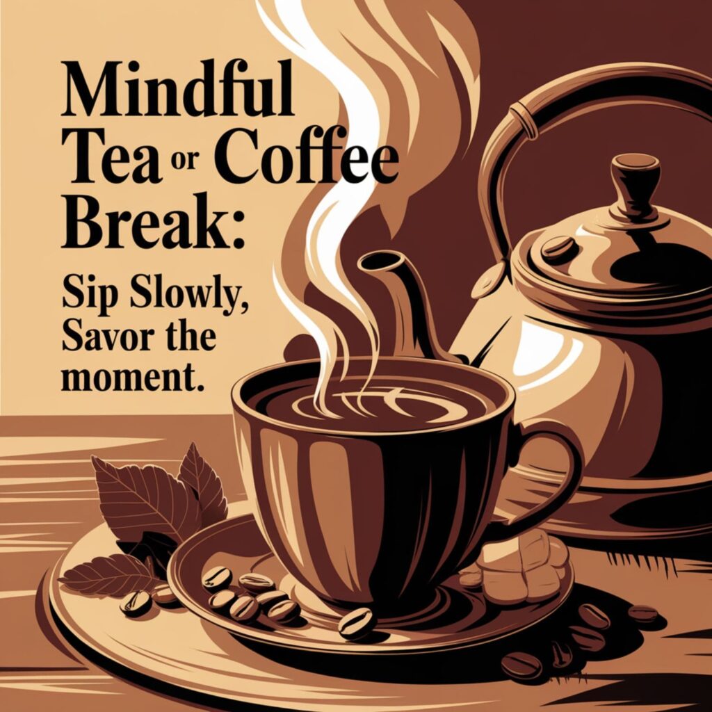 Steaming cup of tea or coffee on a cozy table