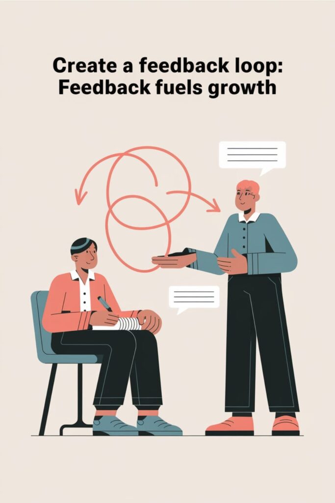 Two people exchanging feedback in a collaborative setting