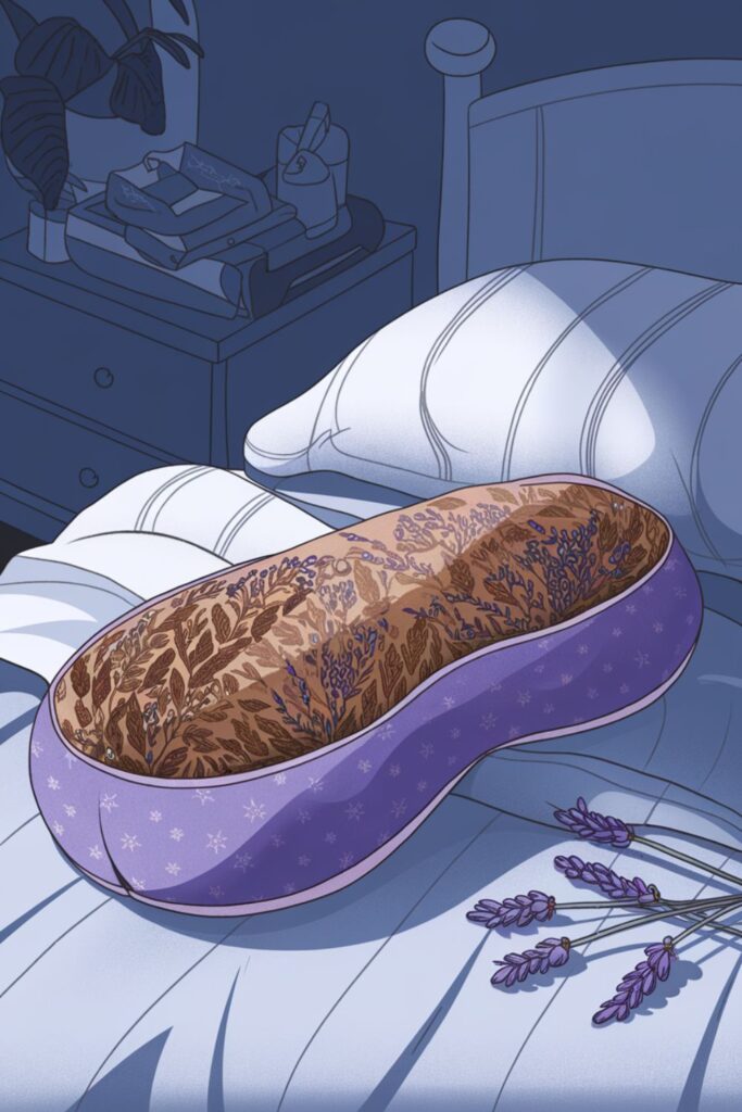 Weighted eye pillow with lavender and flax seeds for sleep